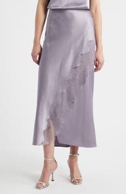 BOSS Lace Trim Midi Skirt