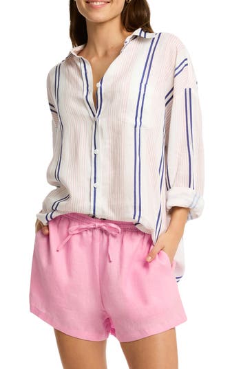 Sea Level Newport Beach Cover-up Shirt In Pink