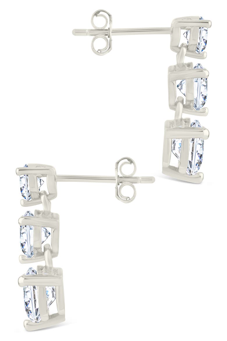 Brilliant Cubic Zirconia Drop Earrings, Alternate, color, SILVER