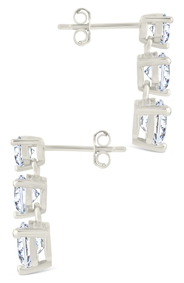 Sterling Forever Brilliant Cubic Zirconia Drop Earrings, Alternate, color, Silver