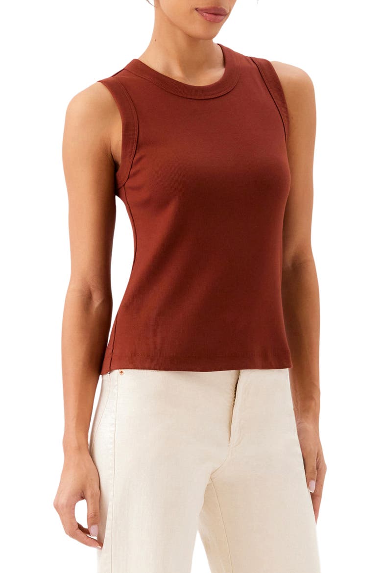 Crewneck Rib Tank, Alternate, color, CHOCOLATE