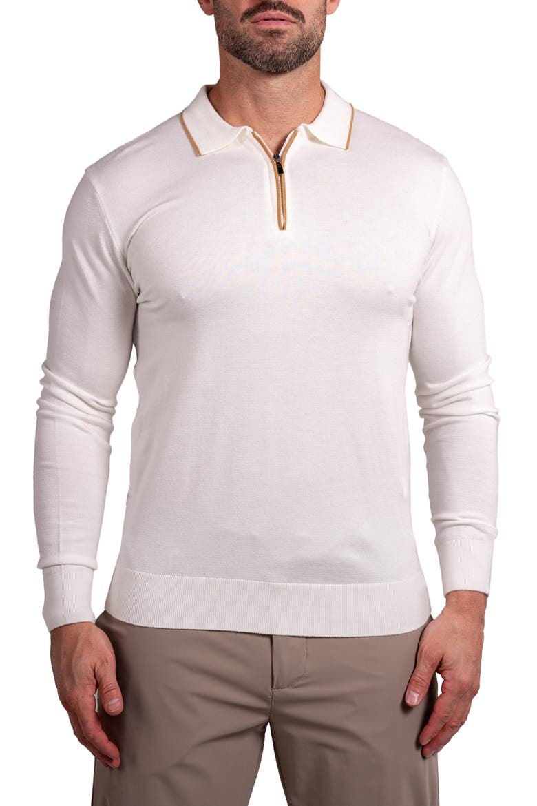 Knitted Passion Quarter Zip Sweater, Main, color, WHITE