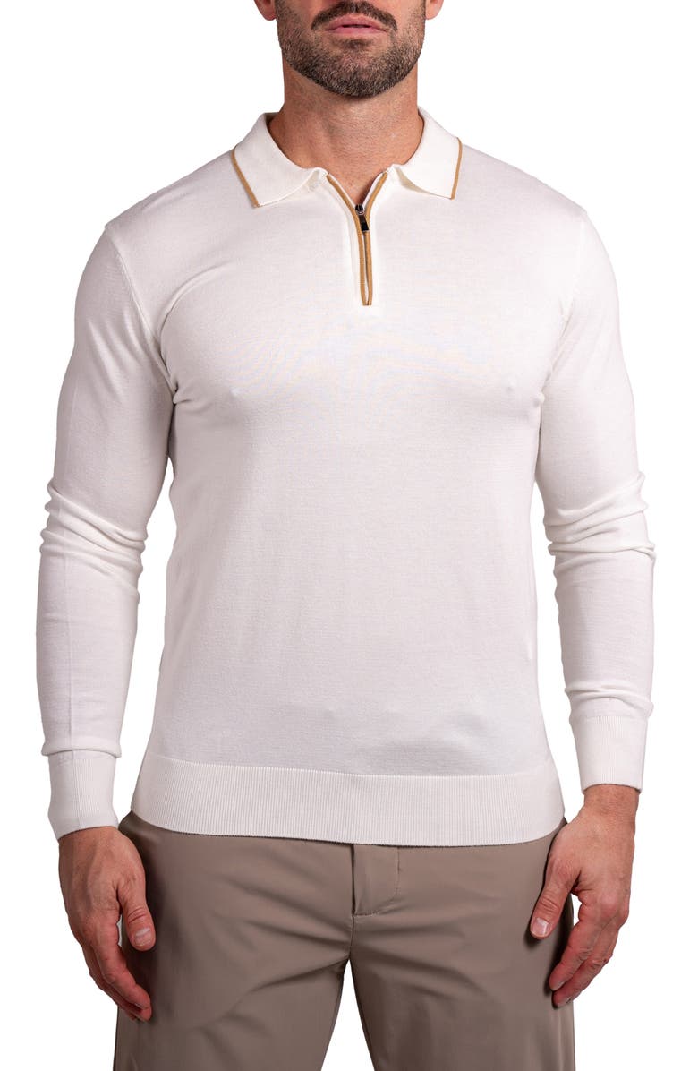 Maceoo Knitted Passion Quarter Zip Sweater, Main, color, White