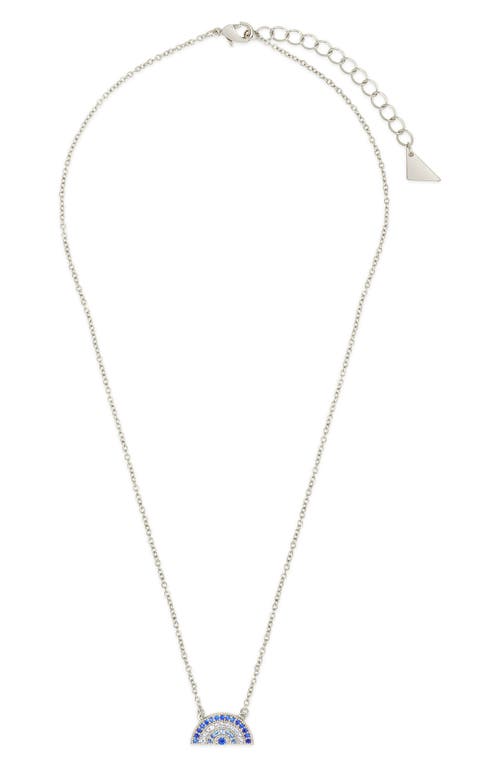 Sterling Forever Shades Of Rainbow Cubic Zirconia Pendant Necklace In Silver