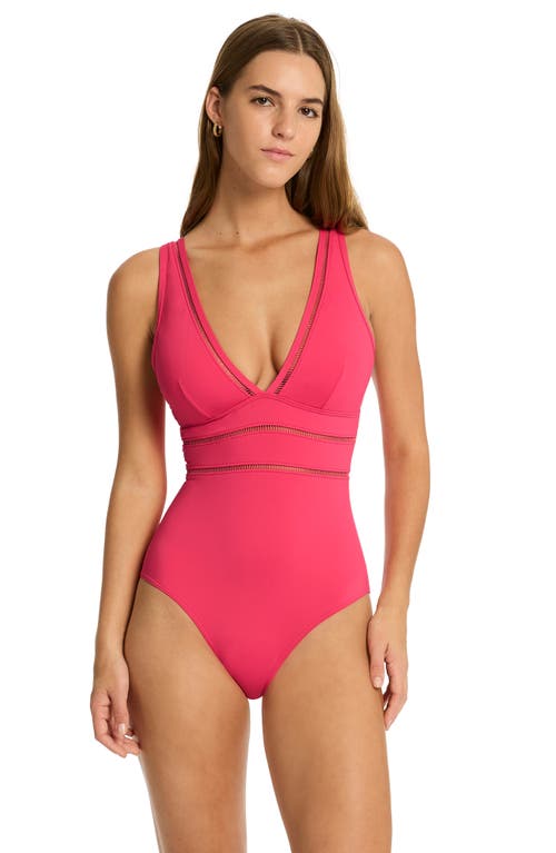 Sea Level Spliced Plunge One-piece