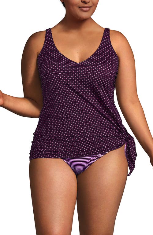 LANDS' END LANDS' END SLENDER SUIT FAUXKINI ONE PIECE SWIMSUIT 