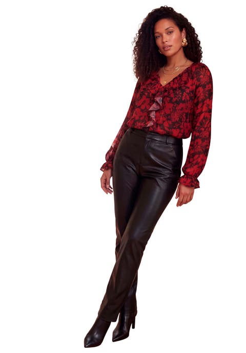 Plus Size Chiffon Flounce Tie Neck Blouse (plus)