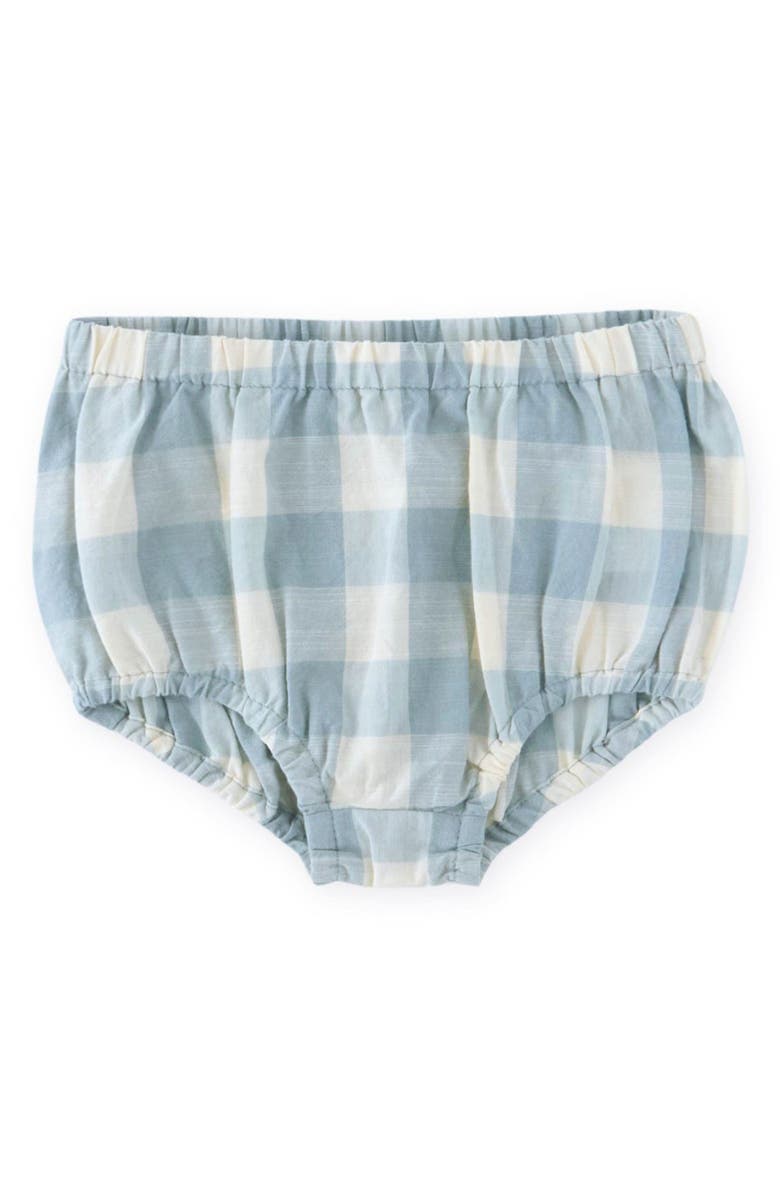 Pehr Check Organic Cotton Bloomers, Main, color, Pond