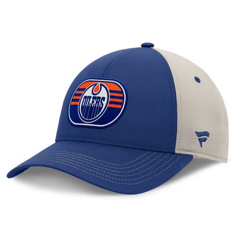 Men's  Fanatics  Royal/Gray Edmonton Oilers 2025 Stanley Cup Playoffs Locker Room Trucker Adjustable Hat
