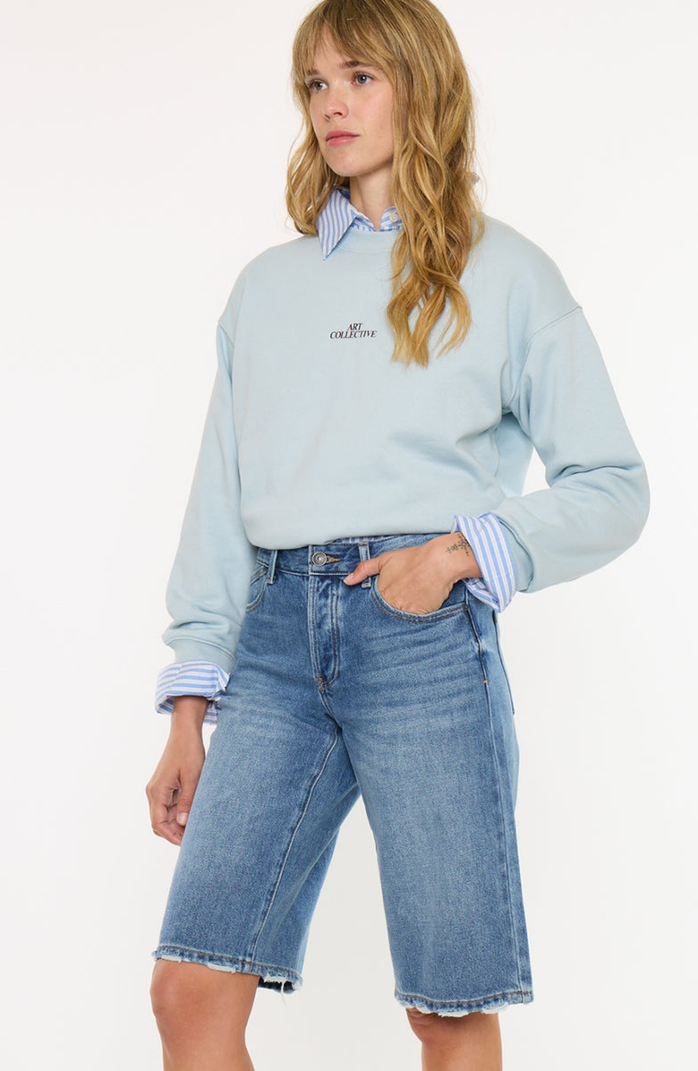 KanCan Daylin Low Slung Baggy Jort Shorts, Alternate, color, Medium Wash