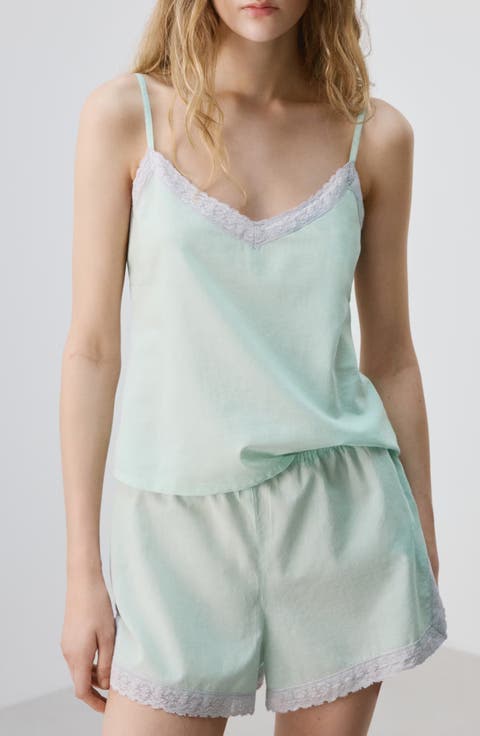 Cotton Lace Trim Pajama Cami