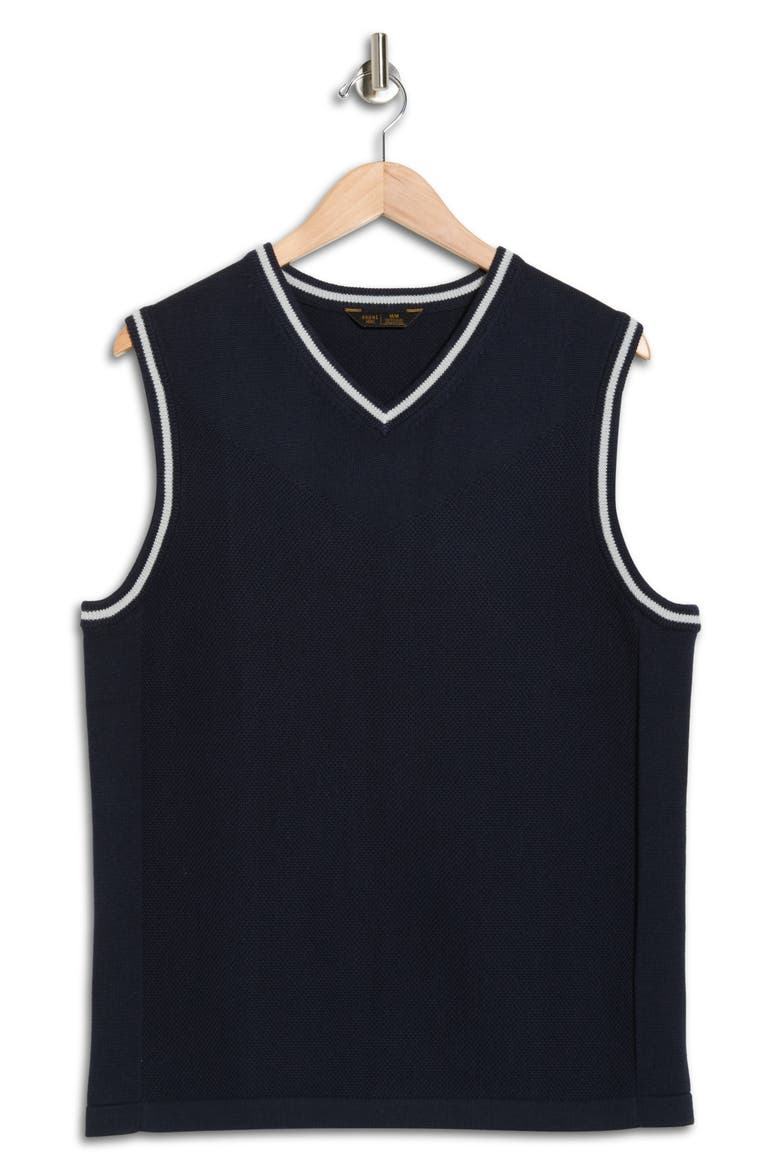 The Turn Golf V-Neck Sweater Vest, Alternate, color, TRUE NAVY/ SLEET GRAY