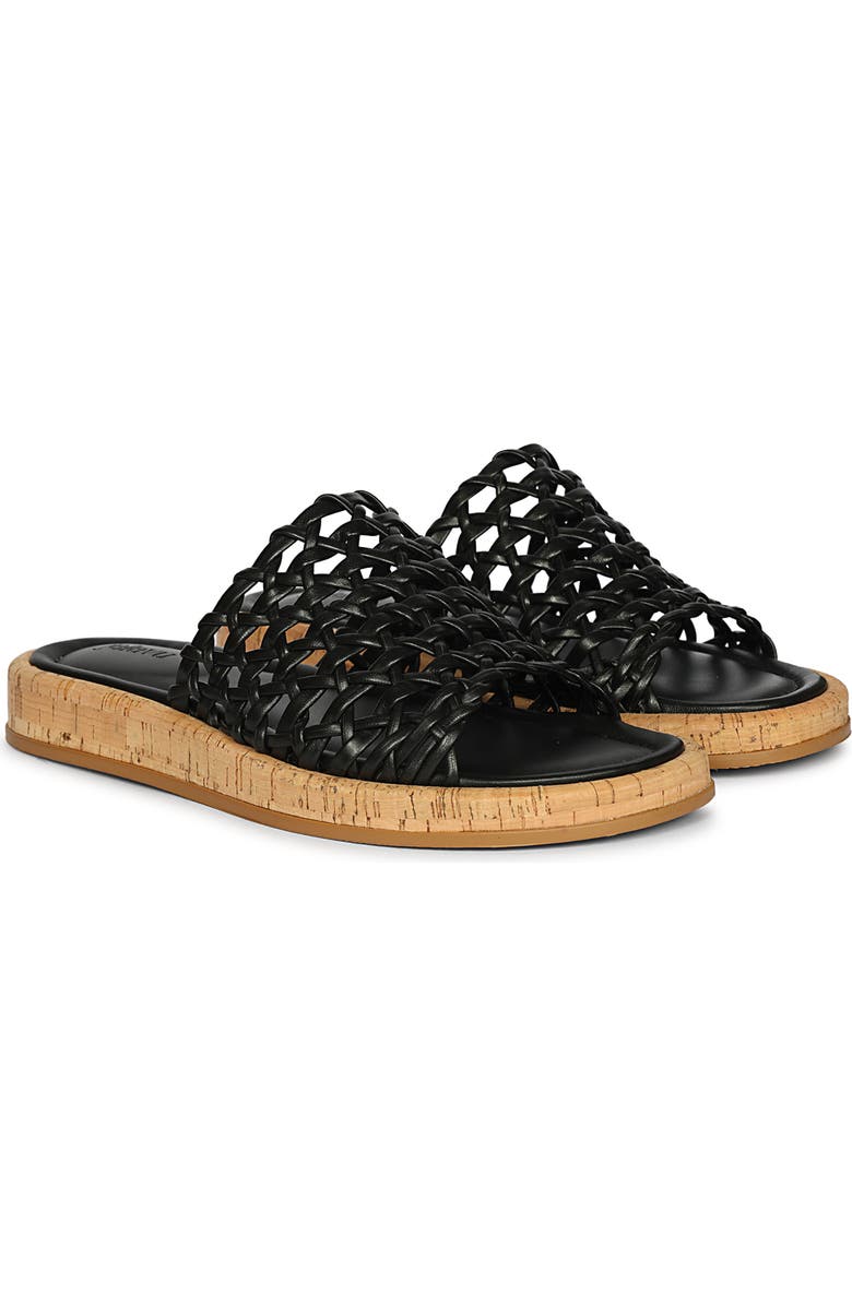 Jelavu Cloud Woven Leather Cork Slide Sandal, Main, color, Black