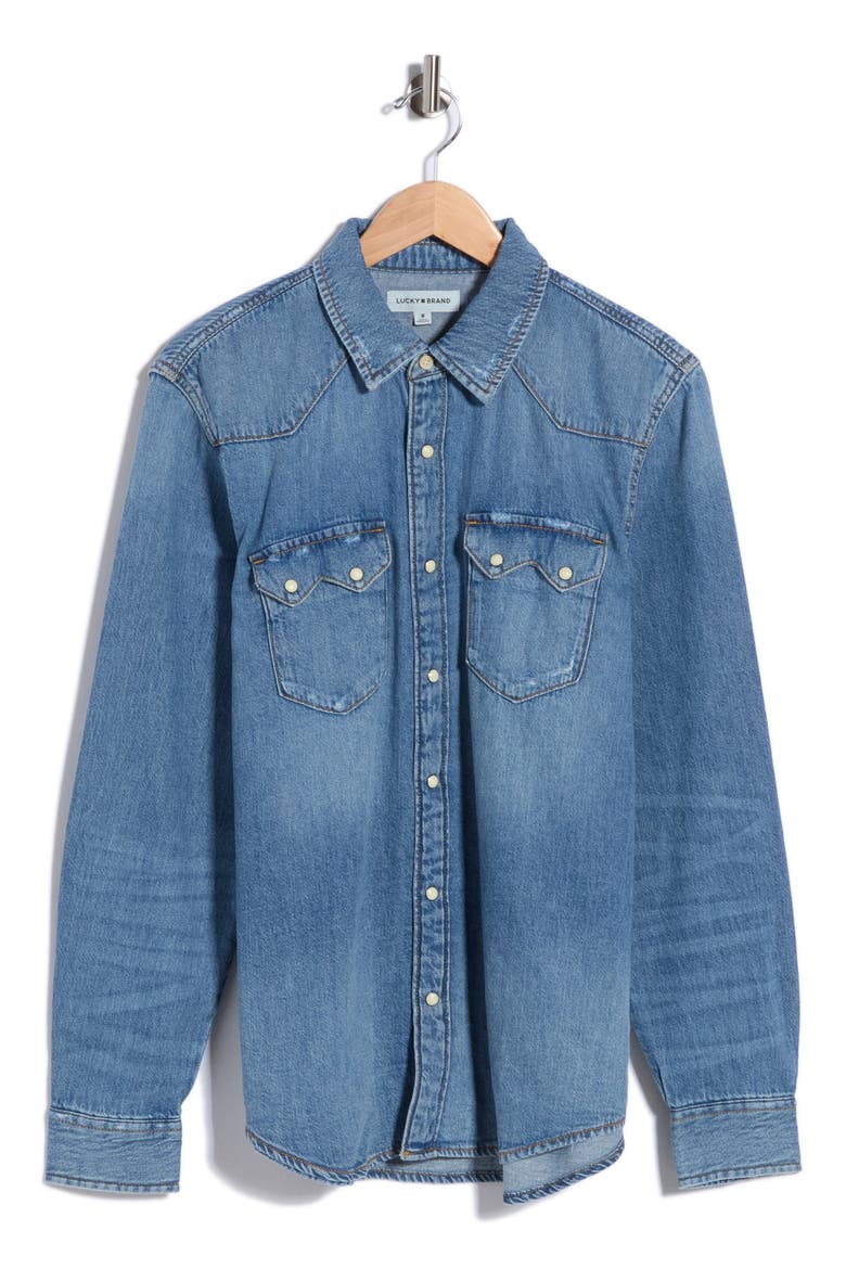 Sawtooth Western Button-Up Shirt, Alternate, color, STEEL SHADOW
