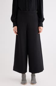 Chloé Virgin Wool Crêpe Crop Wide Leg Trousers