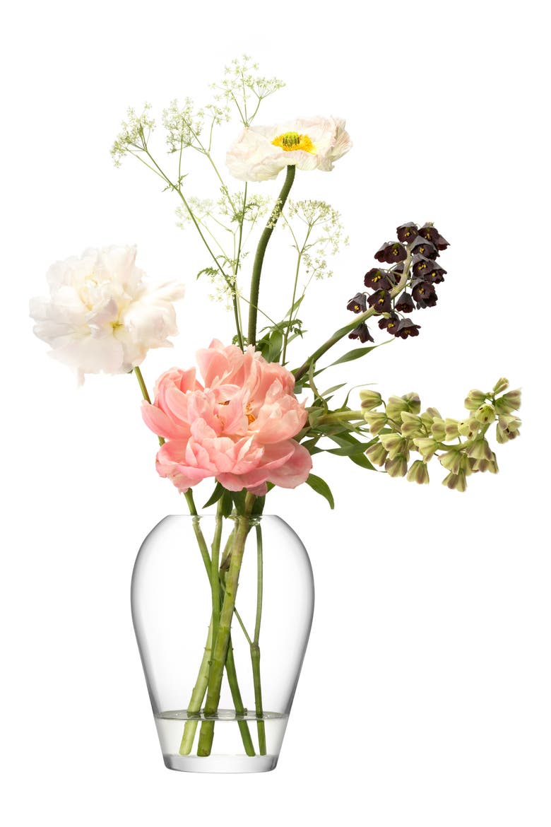 Flower Garden Bouquet Glass Vase, Alternate, color, CLEAR