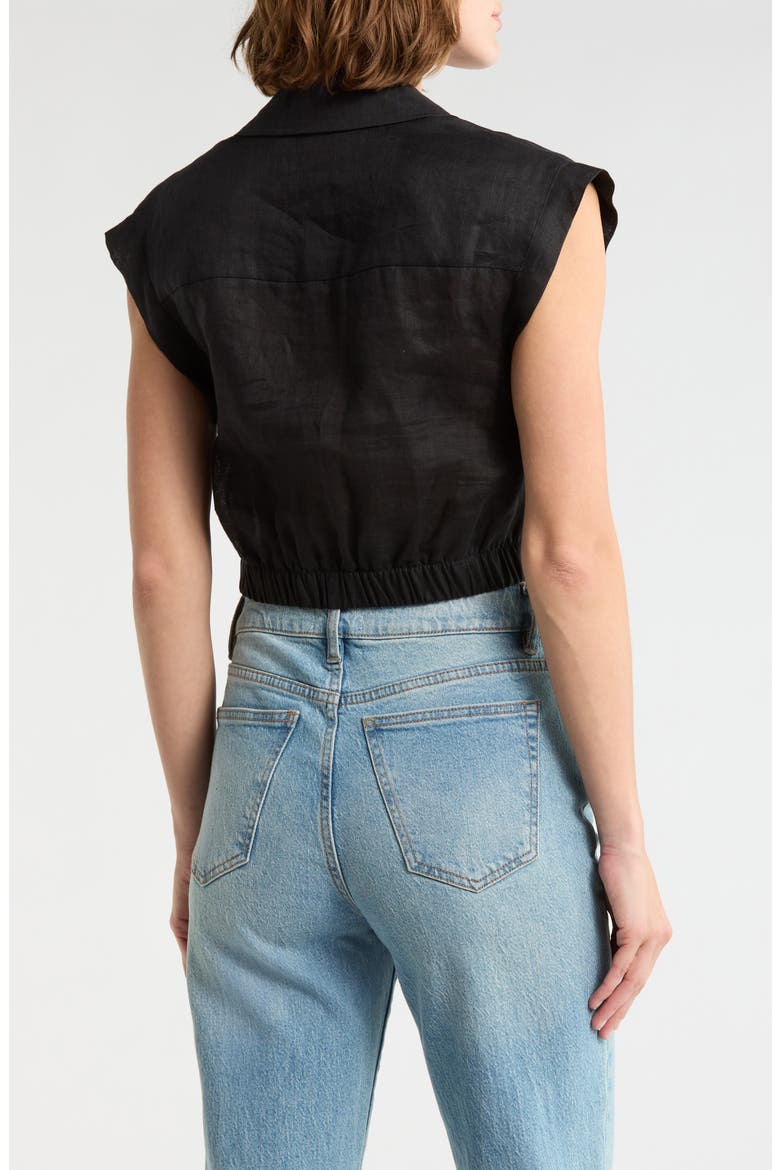 Mila Deep-V Twist Top, Alternate, color, BLACK