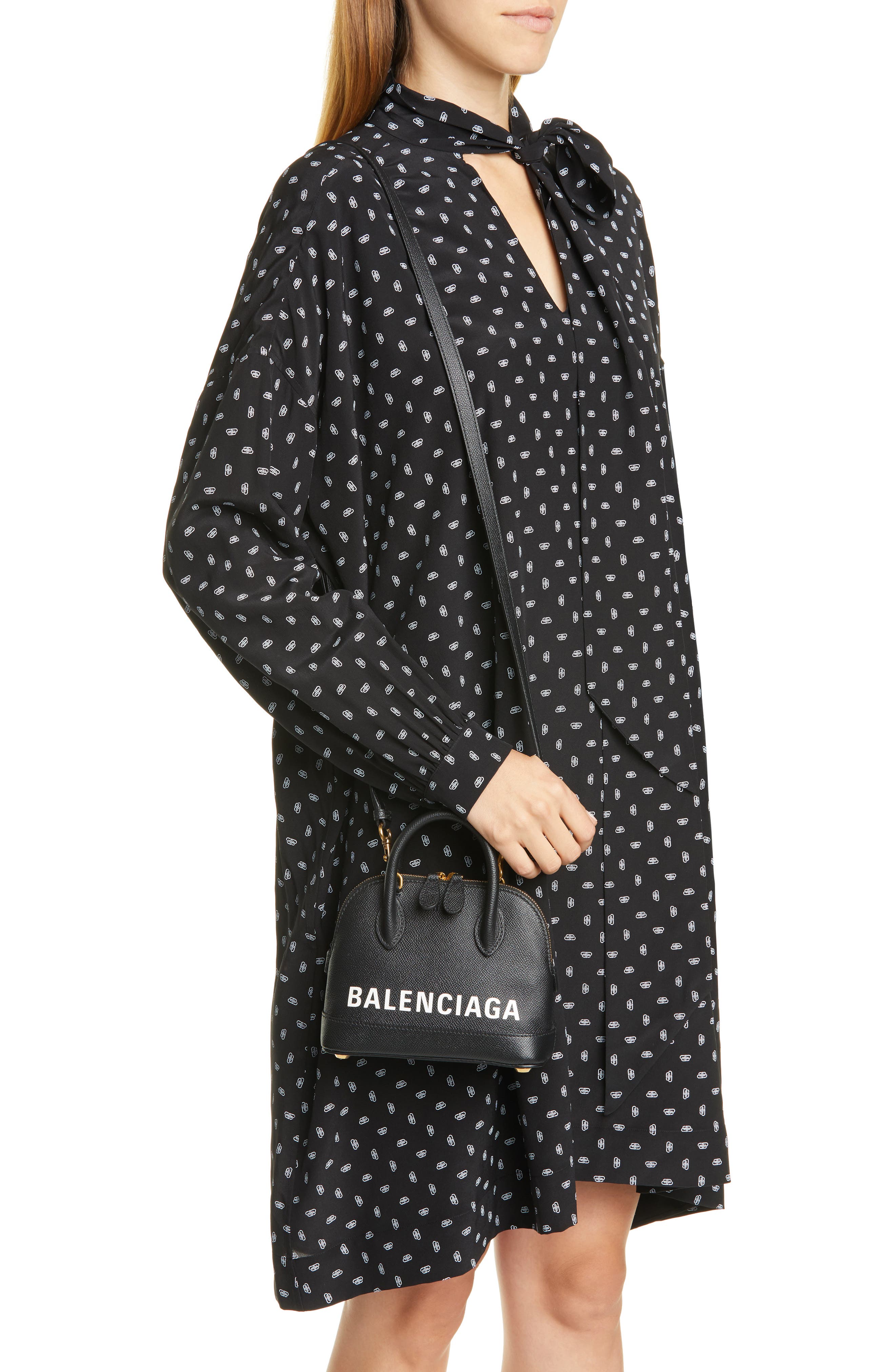 Balenciaga Extra Extra Small Ville Calfskin Top Handle Dome Satchel, Alternate, color, 