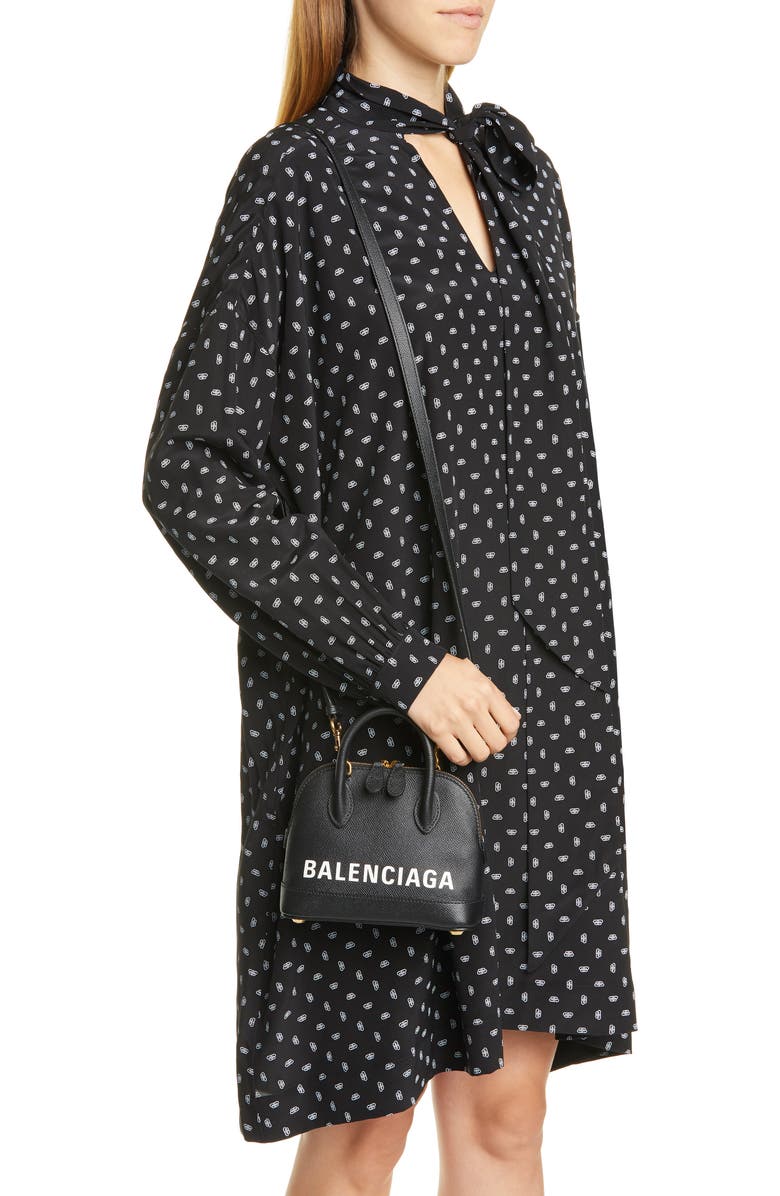 Balenciaga Extra Extra Small Ville Calfskin Top Handle Dome Satchel, Alternate, color,