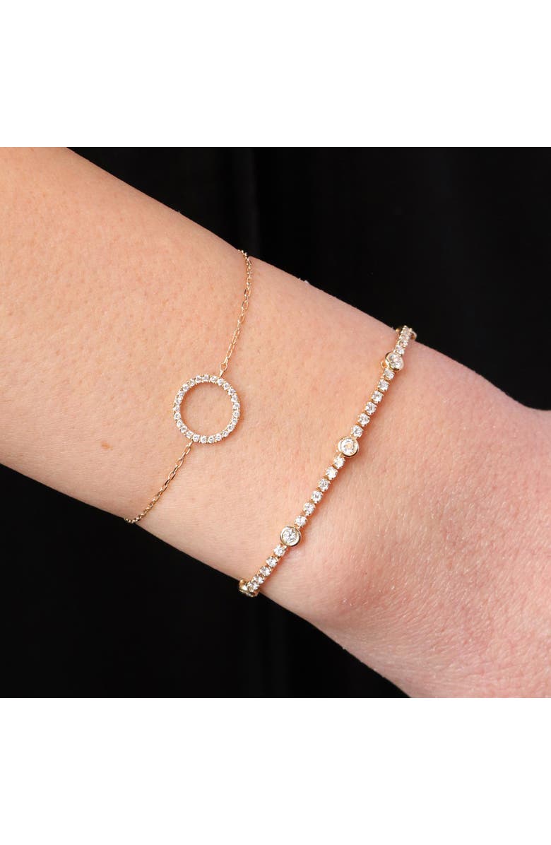 The Lovery Fine Jewelry Lab Grown Diamond Bezel Station Tennis Bracelet, Alternate, color, 14K Yellow Gold
