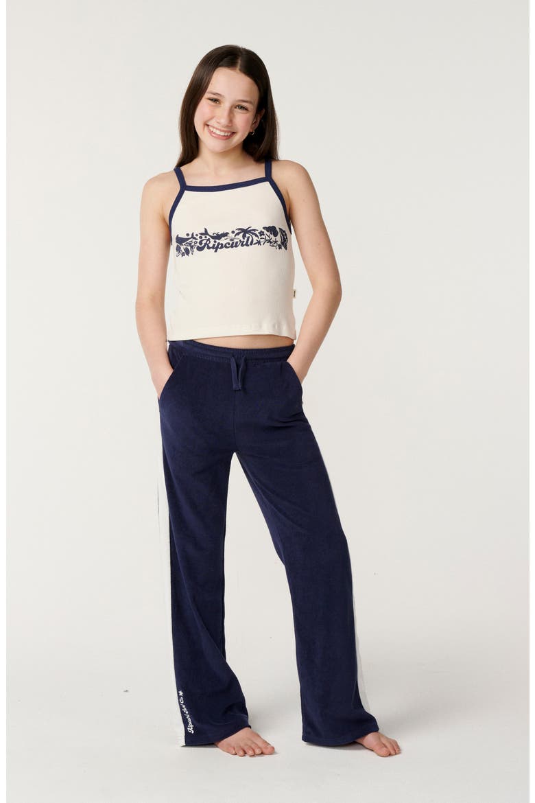 Kids' Costa Del Sol Terry Cloth Pants, Alternate, color, NAVY