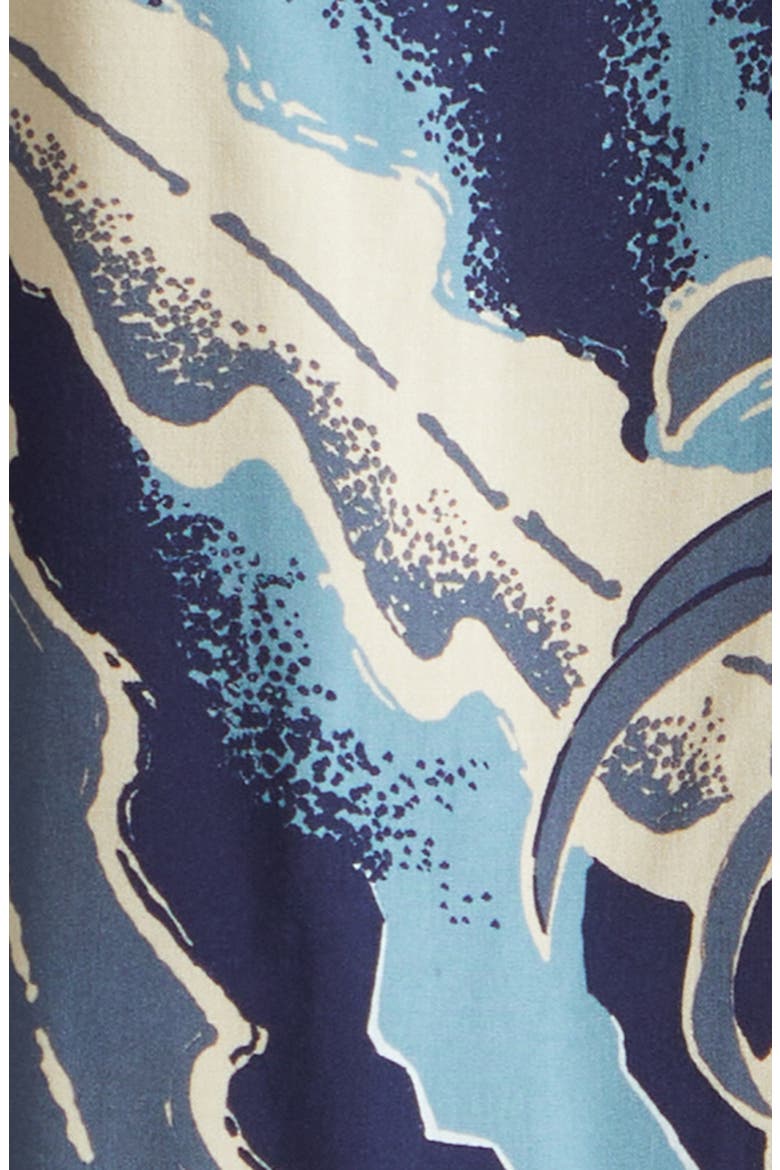 Floral Viscose Camp Shirt, Alternate, color, SAPPHIRE