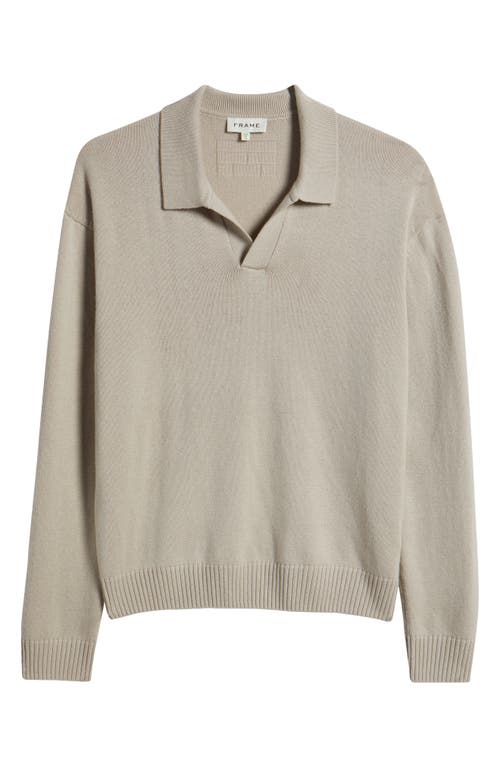 Frame Wool & Silk Johnny Collar Sweater In Gray