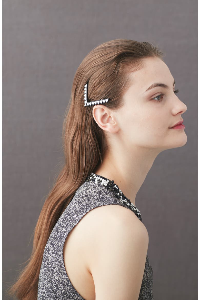 Rocks Side Barrette, Alternate, color, BLACK