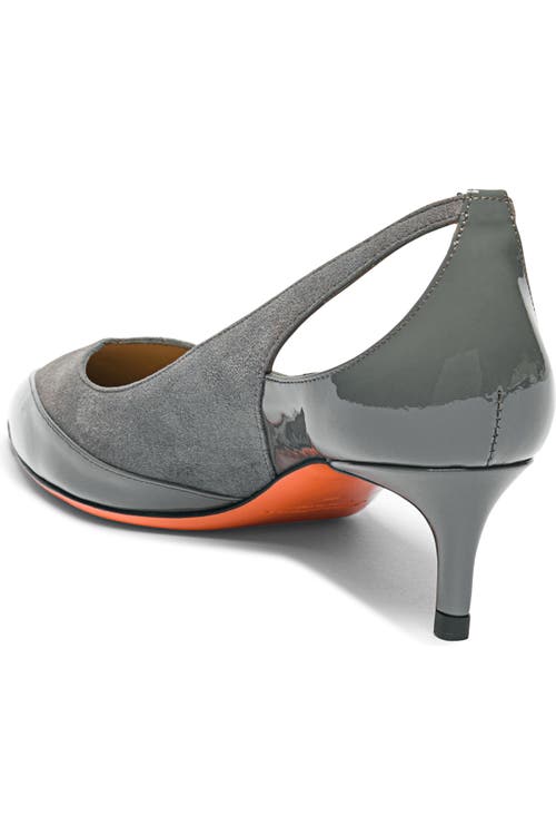 Santoni Kitten Heel Pump In Gray