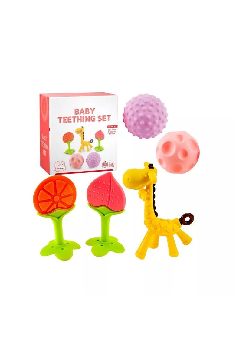 Silicone Sensory Baby Teether Toy Set, Alternate, color, Multicolor