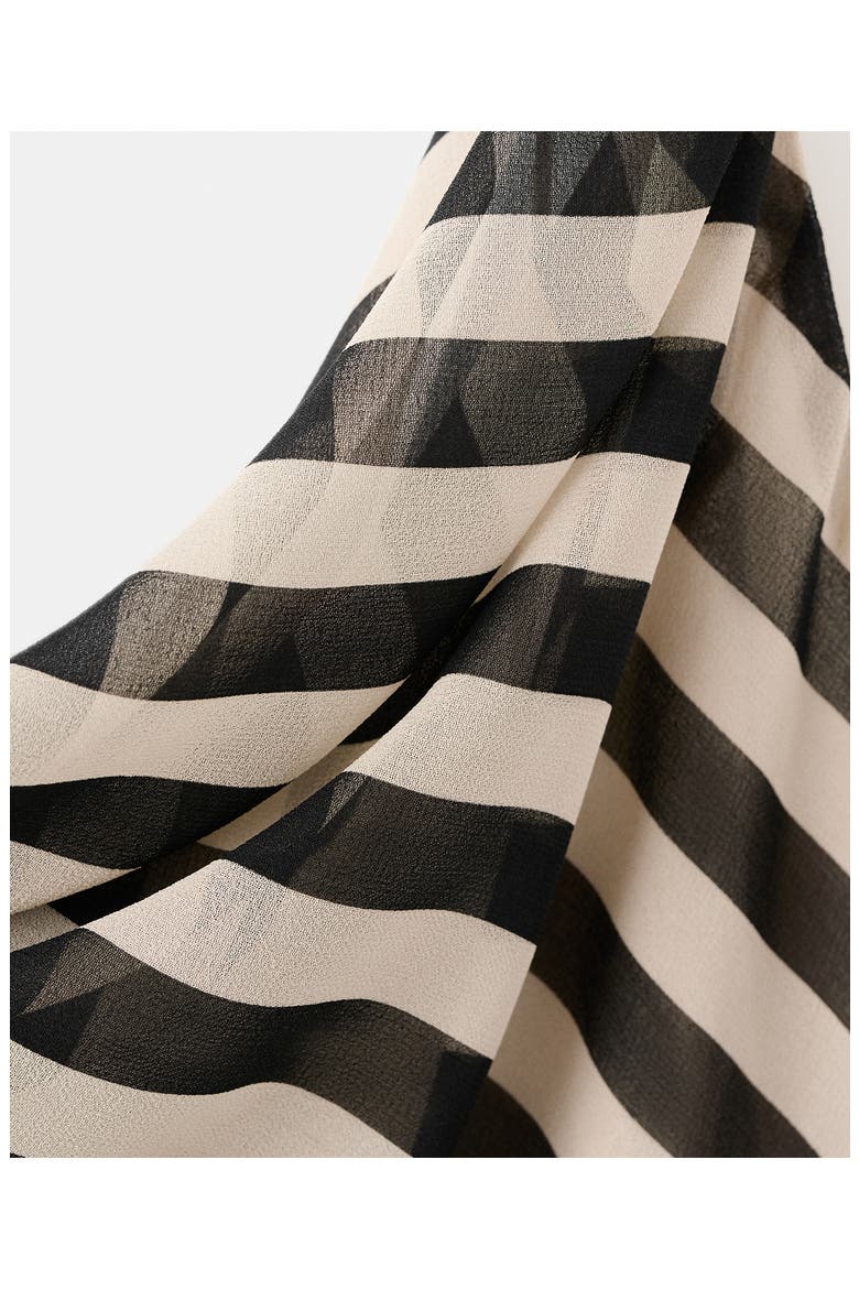 Stripe Slipdress & Scarf, Alternate, color, ECRU