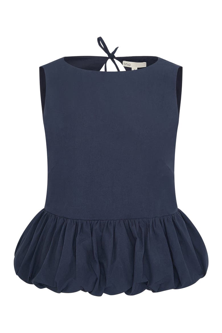 Boatneck Bubble Top, Alternate, color, Noir Navy