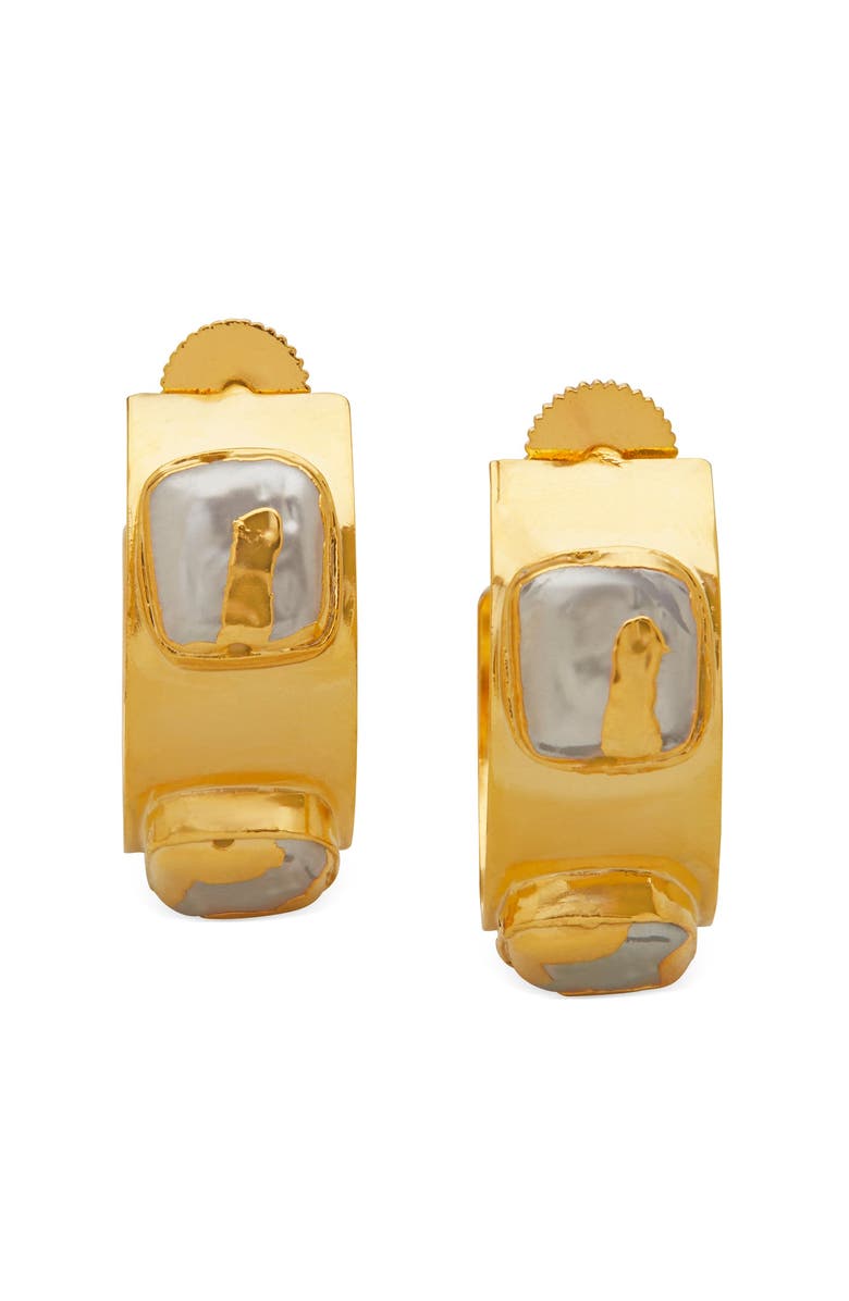 Dhwani Bansal LUNE HOOPS, Main, color, Gold Plated