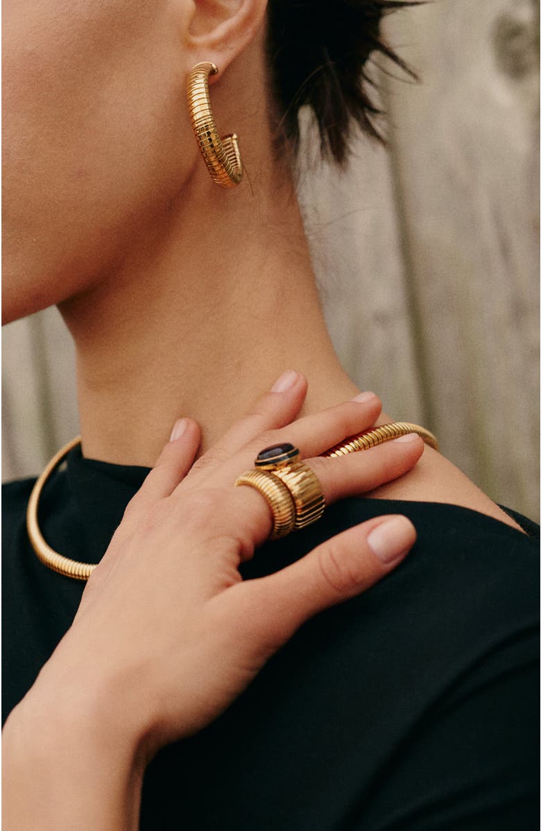 RETRO CHIC Gladiator Legacy Ring, Alternate, color, Gold & Red