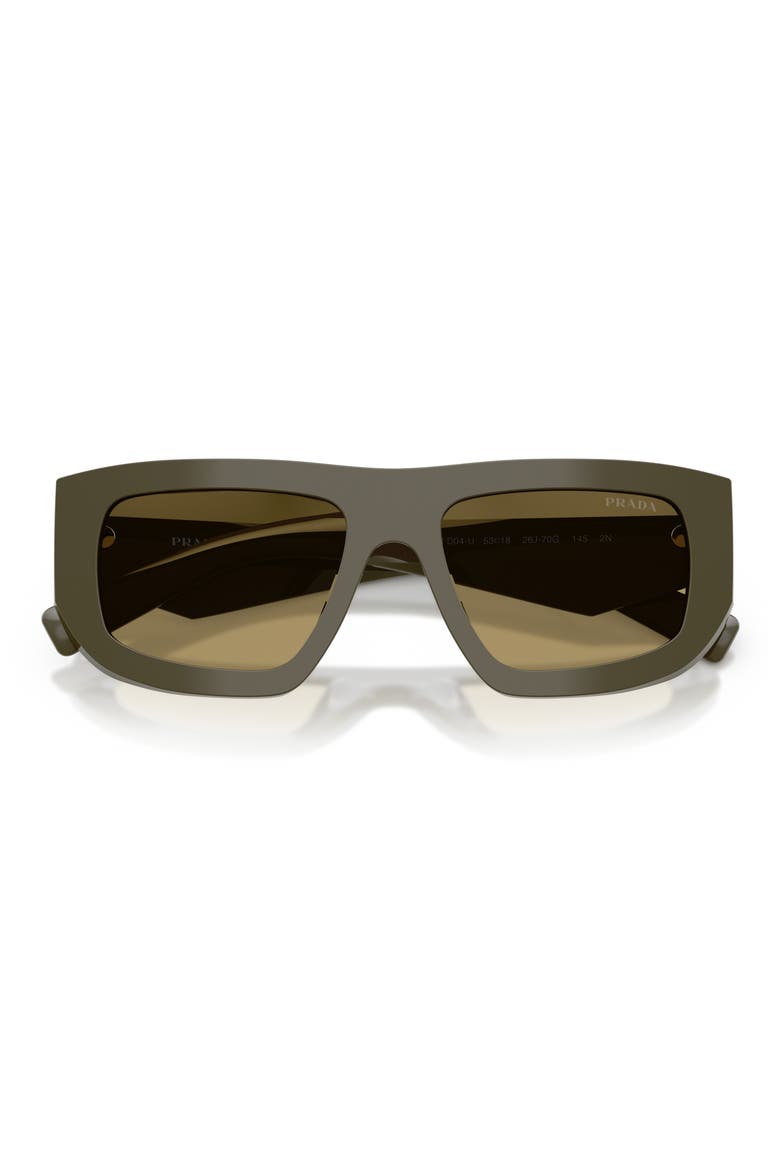 53mm Irregular Shield Sunglasses, Alternate, color, LAUREL / GREEN OLIVE