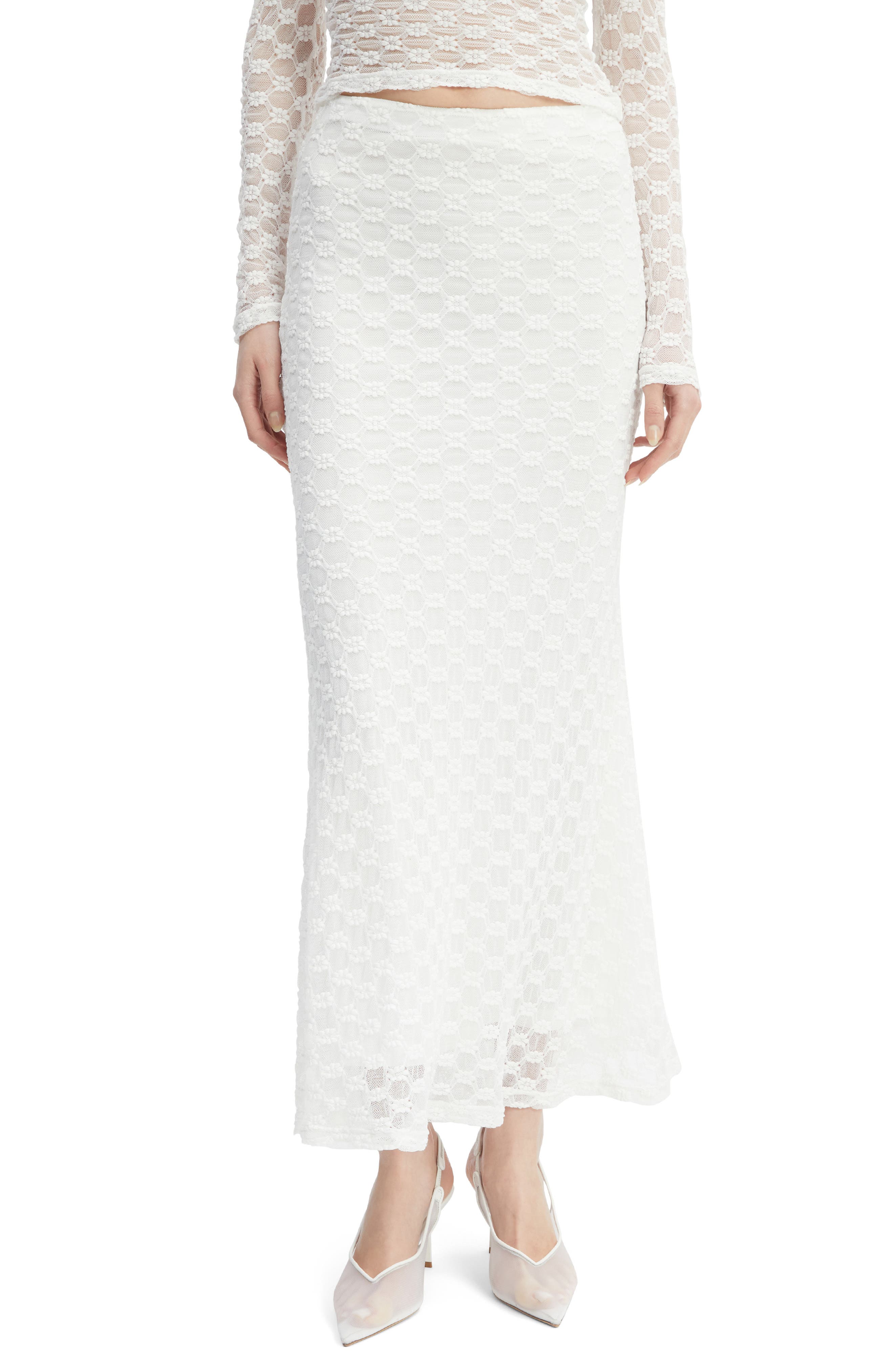 Adoni Floral Lace Maxi Skirt - image 3