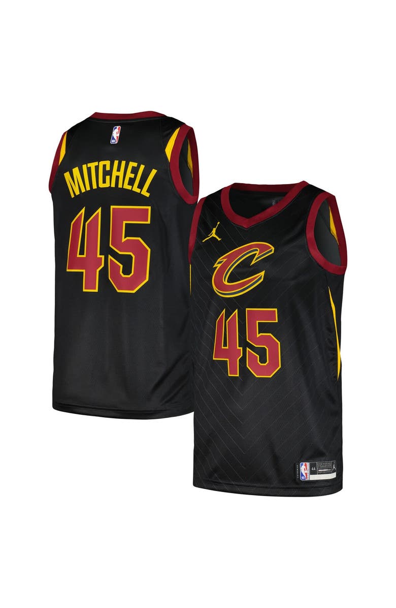 Jordan Brand Men's Jordan Brand Donovan Mitchell Black Cleveland Cavaliers Swingman Player Jersey - Statement Edition, Main, color, 