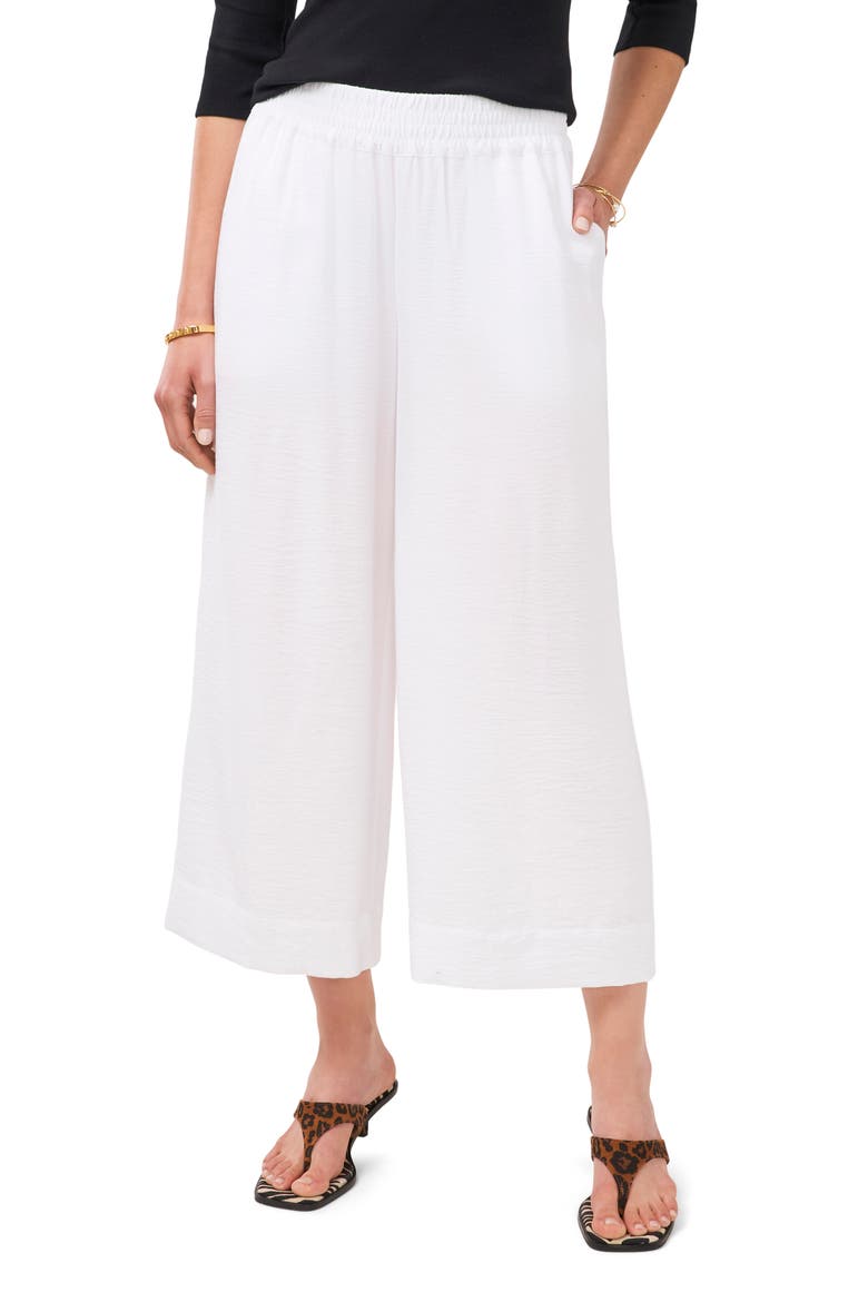 Rumple Satin Crop Wide Leg Pants, Main, color, ULTRA WHITE