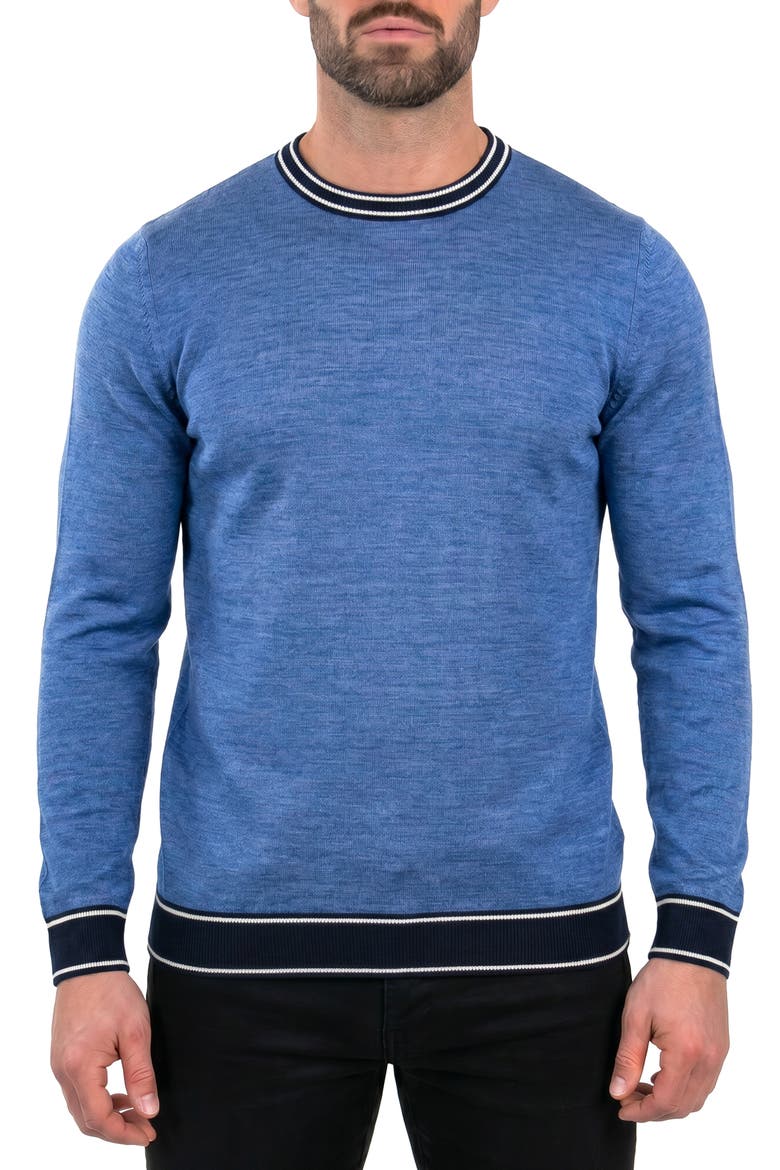Merino Wool Crewneck Sweater, Main, color, GREY