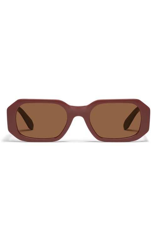 Quay Hyped Up 38mm Square Sunglasses In Brown