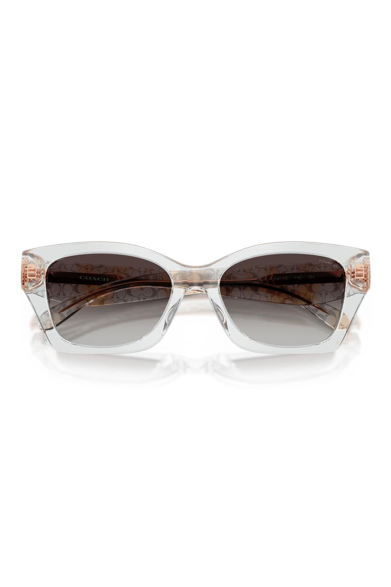 54mm Gradient Rectangular Sunglasses, Alternate, color, TRANSPARENT GREY / GREY
