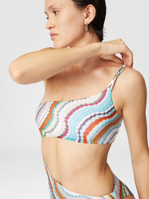 Missoni Multicolor Wave Asymmetric Cutout One-piece Swimsuit In Multicoloured