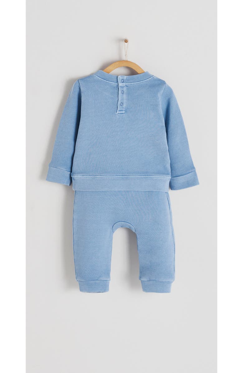 Babycottons Premium Cotton Essentials Sweatshirt Baby Set for Infant, Alternate, color, Light Blue