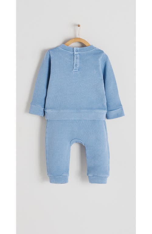 Babycottons Essentials Sweatshirt Baby Set In Light Blue