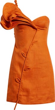 FARM Rio Orange Flower Euroflax™ Premium Linen Minidress