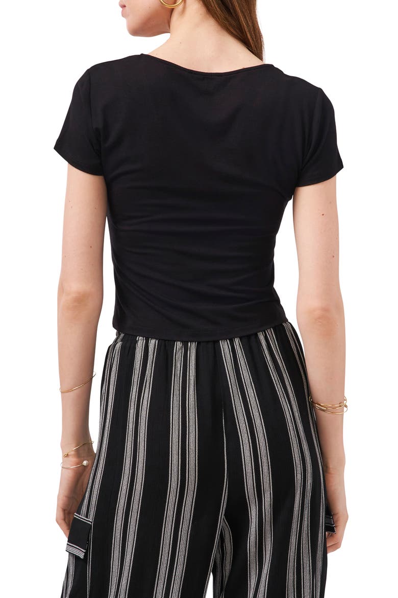 Ruched Front Crop Top, Alternate, color, RICH BLACK