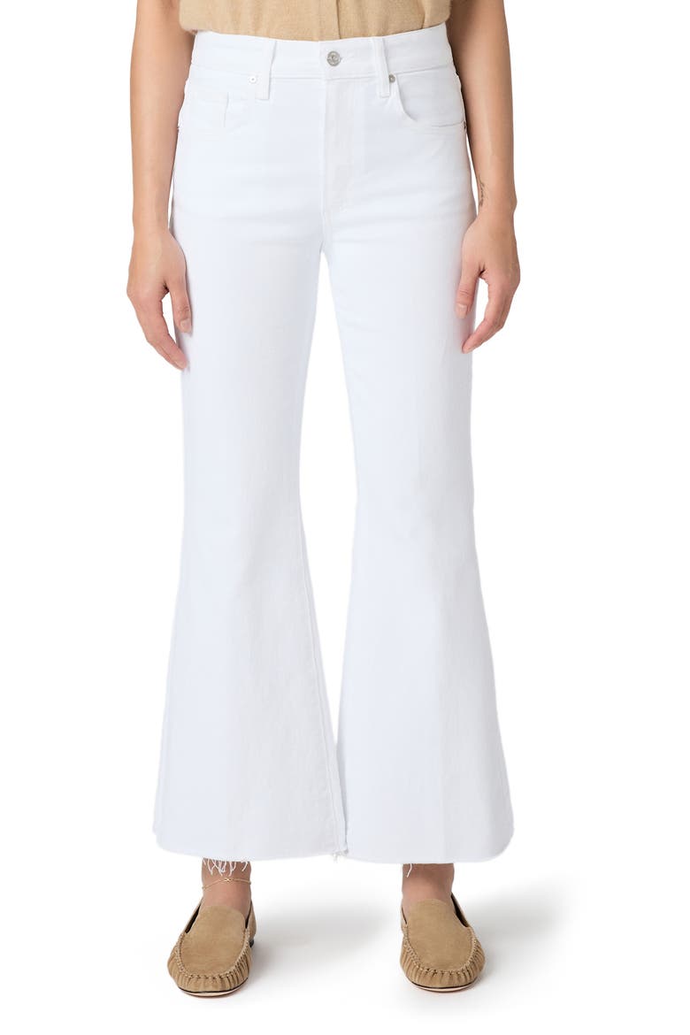 Marlow High Waist Raw Hem Ankle Skimmer Flare Jeans, Main, color, CRISP WHITE