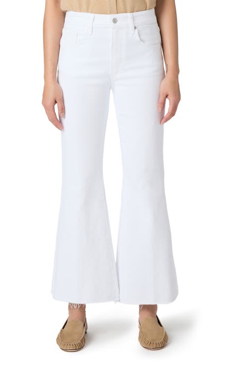 Marlow High Waist Raw Hem Ankle Skimmer Flare Jeans (Petite)