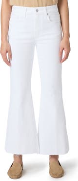 PAIGE Marlow High Waist Raw Hem Ankle Skimmer Flare Jeans