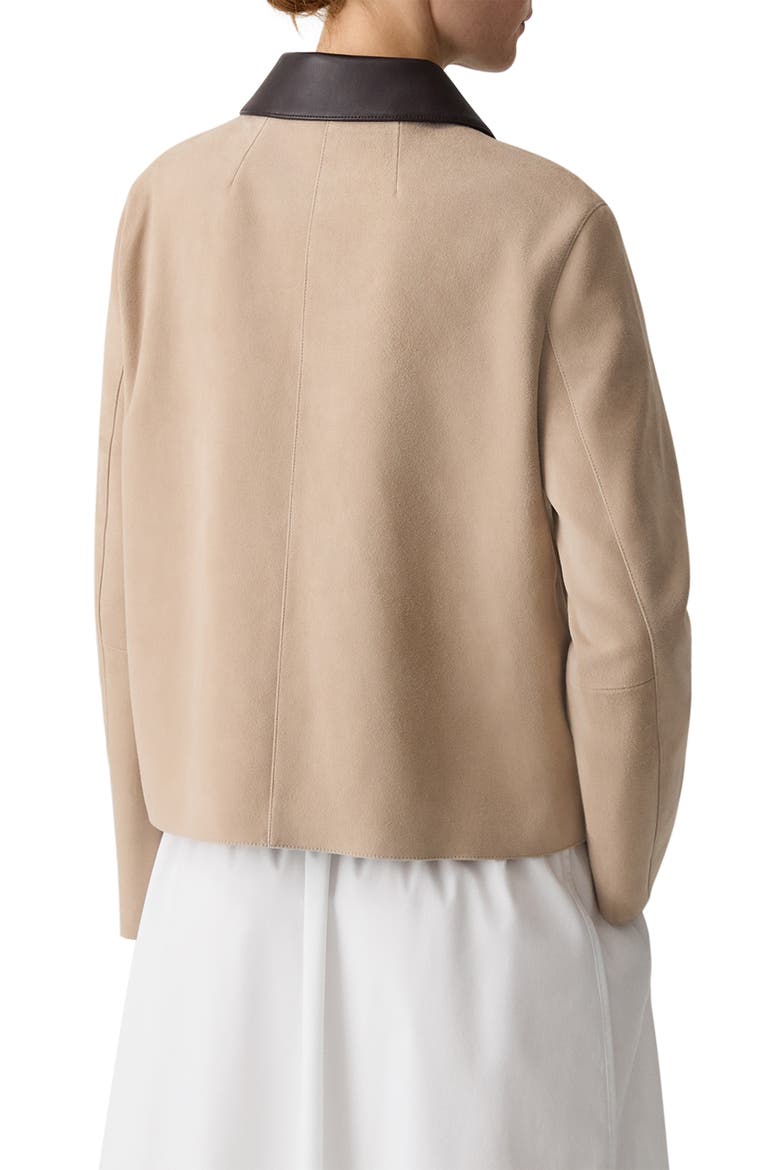 Boxy Suede & Leather Jacket, Alternate, color, TAN - E0L